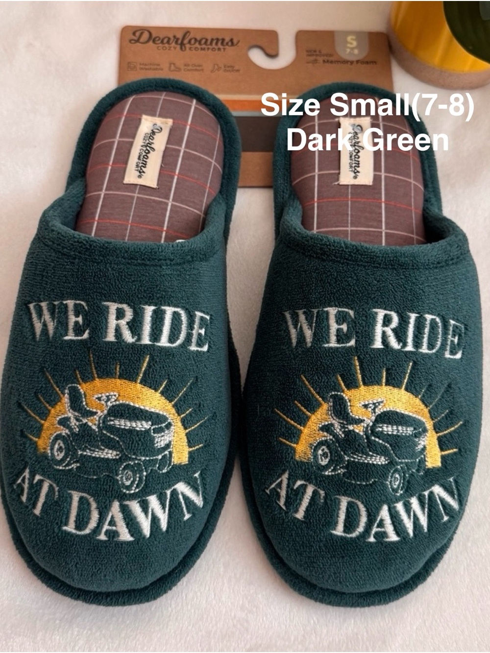 Dearfoams Cozy Comfort Father's Day Scuff Slippers, Size Small
